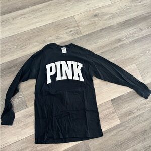 PINK Victoria's Secret Black Tee with White Logo